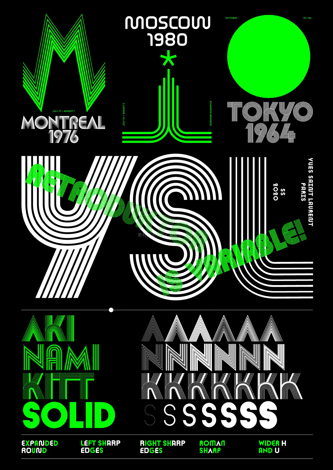 BC Retroduktor 复古线框英文字体家族